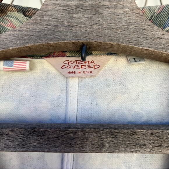 Vintage 90s gotcha covered floral cotton single button boxy blazer LARGE - Picture 5 of 6